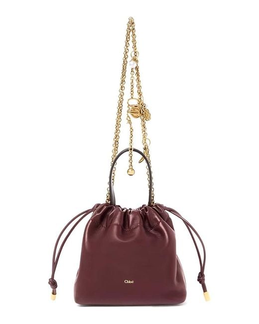 Chloé Purple Chloé Bordeaux Nappa Handbag With Metal Details