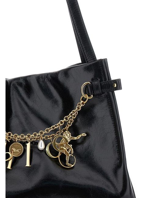 Borsa A Spalla Con Charms Metallici E Dettagli A Catena di Chloé in Black