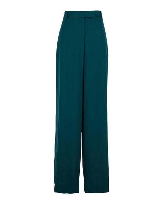 Dries Van Noten Green Relaxed Flat Front Pants
