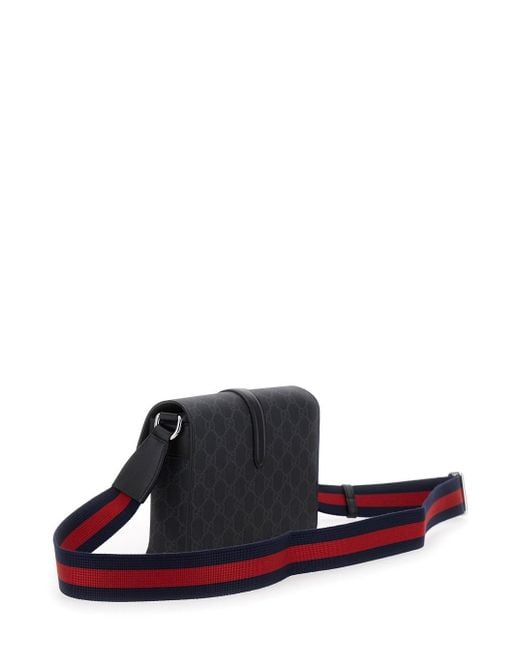 Gucci White Crossbody Bag With Metal Hook Closure And Shoulder Strap W for men