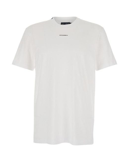Dolce & Gabbana White Mini Logo Gommato Fit Classico for men