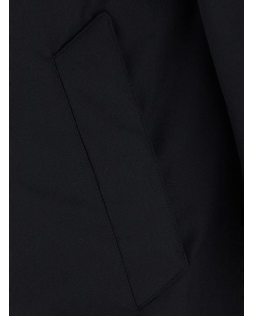 Heskimo Blue Jacket Nylon Tech With High Collar And Pockets for men