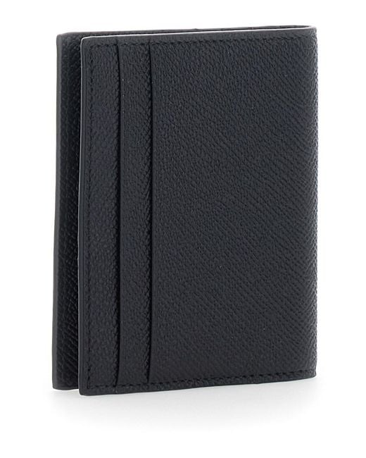 Ferragamo Black 'Micro Gancini' Card Holder Bi-Fold With Logo for men