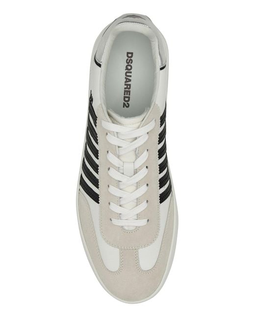 DSquared² White Nappa Leather Boxer Sneakers for men