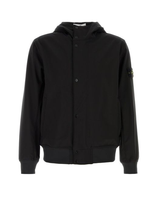 Stone Island Black Stretch Polyester Jacket for men
