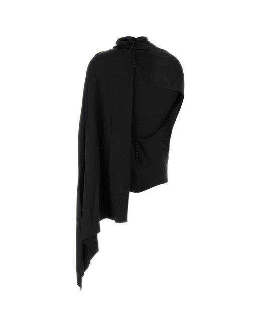 Magda Butrym Black Satin Top