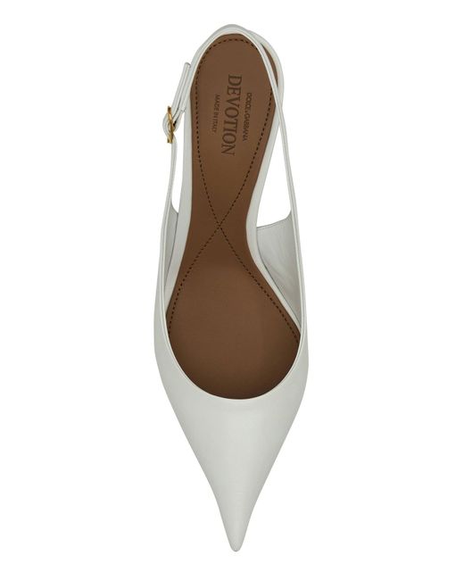 【DOLCE & GABBANA 】White Leather Devotion 75 Pumps White leather Devotion 75 pumps – G&B