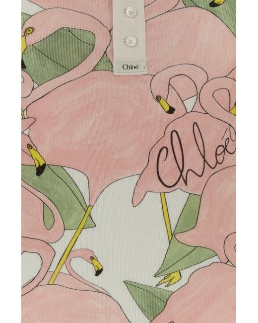 Chloé Pink Printed Cotton T-shirt