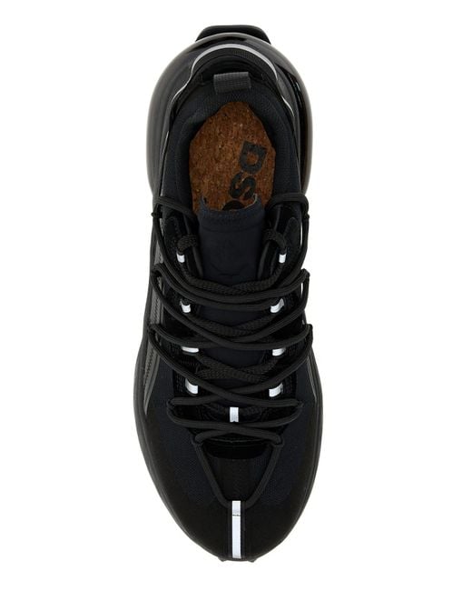 DSquared² Black Low Top D2 Lace-Up Sneaker for men