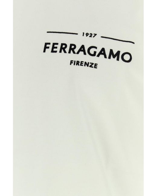 Ferragamo White Logo T-Shirts for men