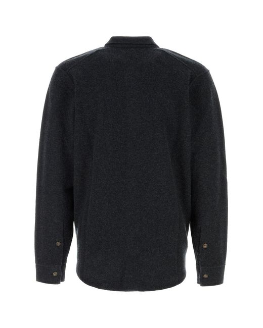 LeKasha Black Midnight Blue Cashmere Minsk Shirt for men