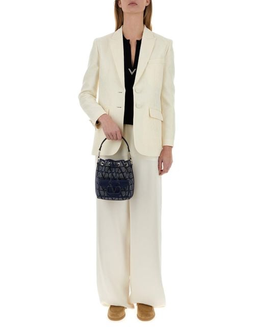 Valentino Garavani Ivory Cady Couture Wide-leg Pant in White
