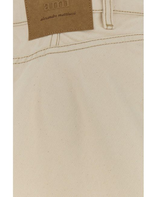 AMI Natural Ami Melange Ivory Denim Skirt