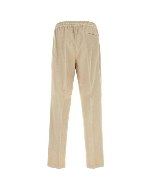 Pantalone in misto cotone stretch beige di Canali in Natural da Uomo