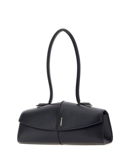 Jil Sander Black Midnight Leather Linea Shoulder Bag