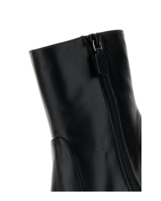 Stuart Weitzman Black Leather Vinnie Ankle Boots