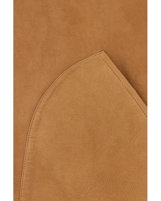 Umit Benan Brown Camel Shearling Vest for men