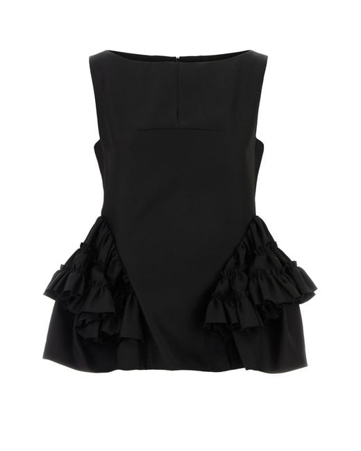 Dries Van Noten Black Wool Blend Casey Top