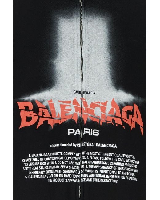 Balenciaga Black Cotton Sweatshirt for men