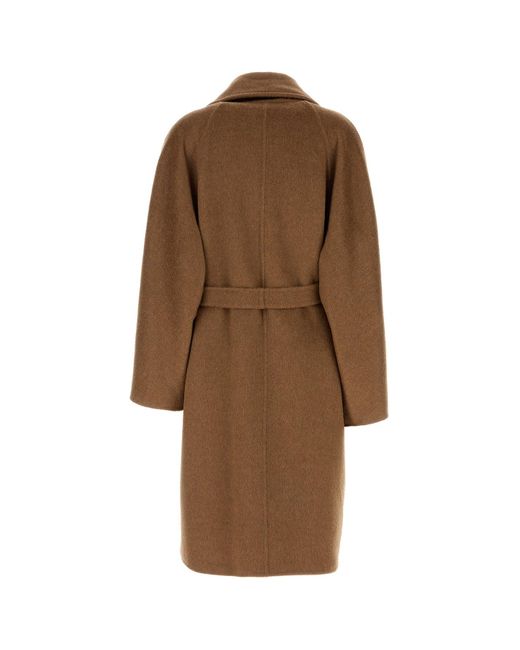 ATELIER Brown Biscuit Cashmere Blend Attuale Coat