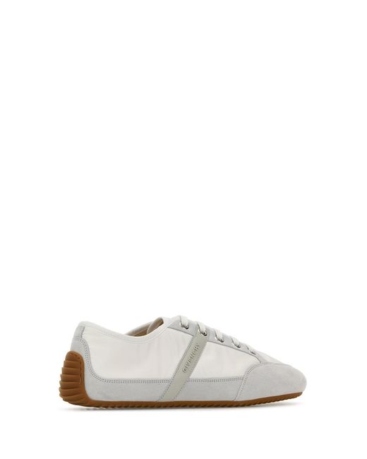 Givenchy White Two-Tone Suede And Nylon Slim Sneakers for men