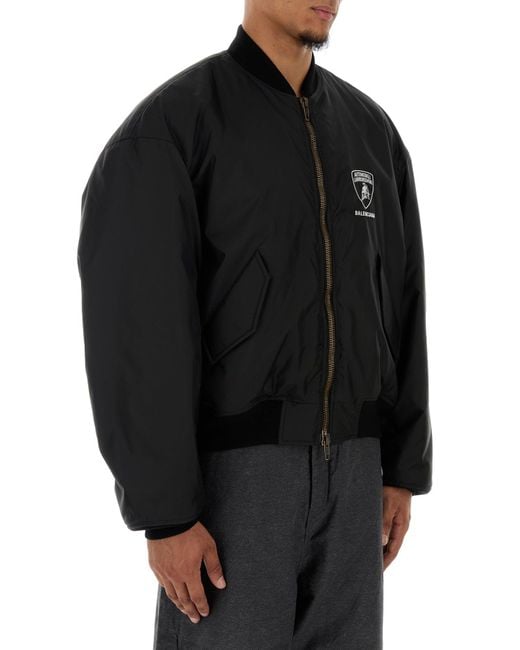 Bomber X Automobili Lamborghini in nylon nero di Balenciaga in Black da Uomo