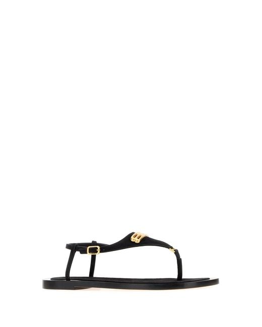 Balenciaga Multicolor Black Suede Riva Thong Sandals