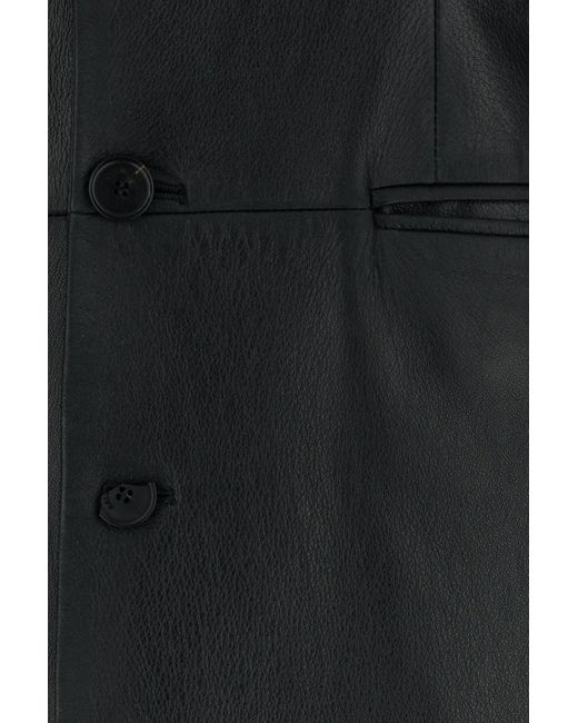 Balenciaga Black Leather Coat