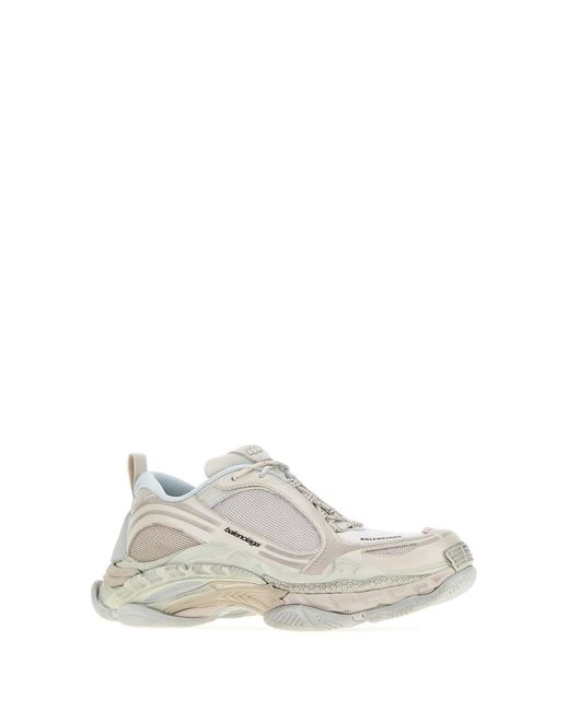 Balenciaga White Chalk Canvas And Rubber Triple S.2 Sneakers