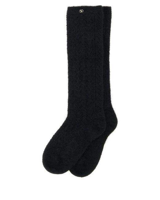 タイツ・ソックス VALENTINO GARAVANI Black Stretch Mohair Blend Socks Valentino Garavani Black Stretch Mohair Blend Socks | Lyst