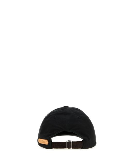 J.W. Anderson Black Gabardine Baseball Cap for men