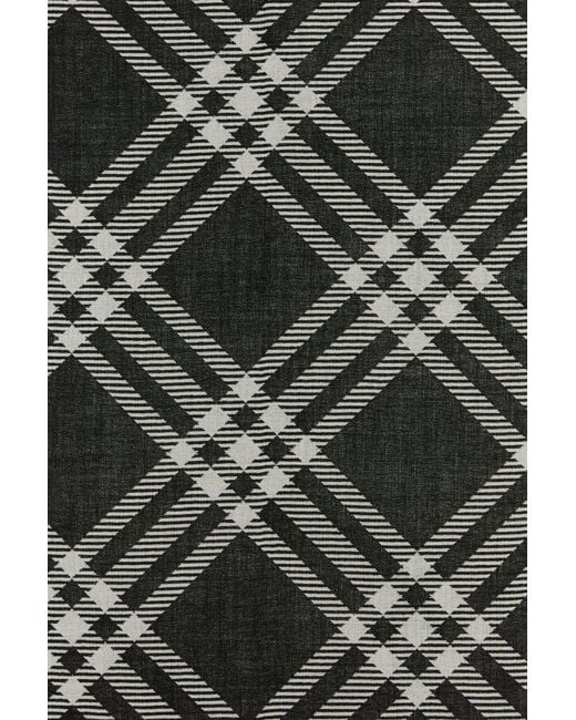 Burberry Black Embroidered Wool Blend Scarf