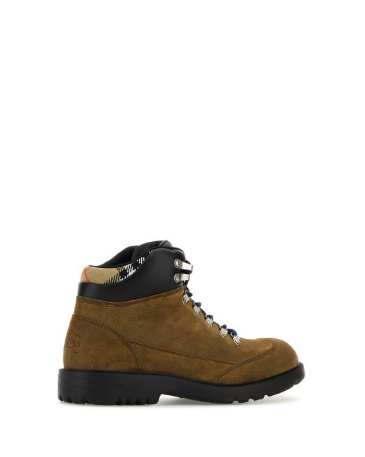 Burberry Brown Suede Moor Ankle Boots for men