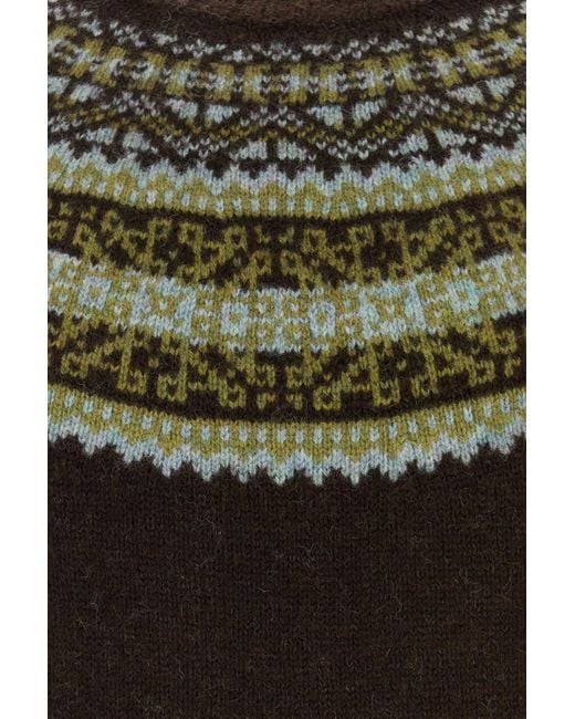 Harley Of Scotland Green Brown Wool Sweater for men