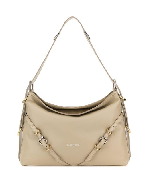 Givenchy Natural Sand Leather Medium Voyou Shoulder Bag