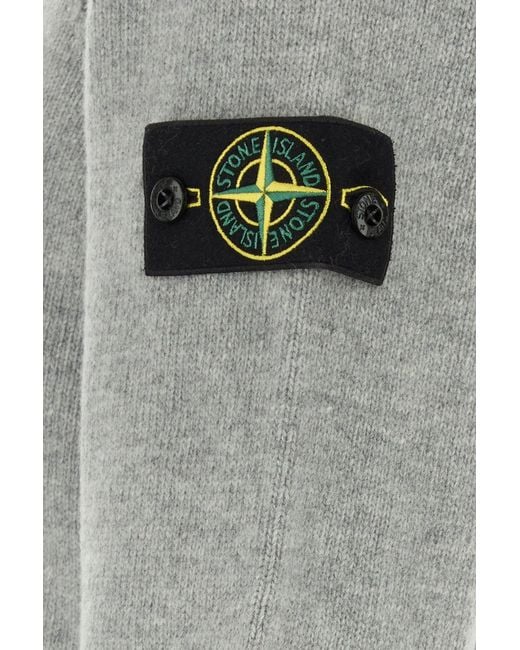 Stone Island Gray Grey Wool Blend Sweater for men