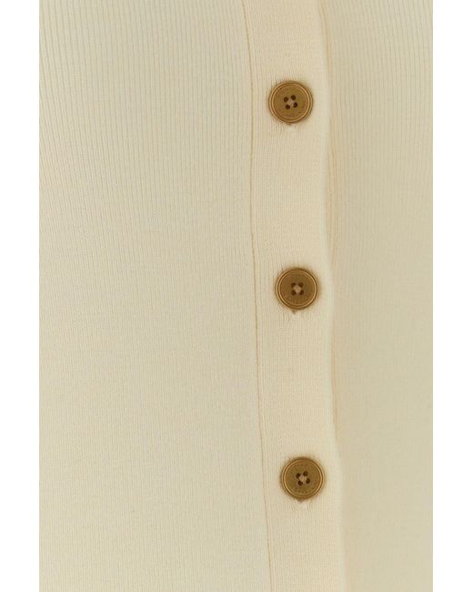 MICHAEL Michael Kors White Cream Stretch Wool Blend Cardigan