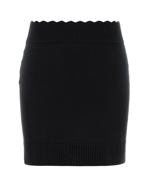 Chloé Black Wool Blend Mini Skirt