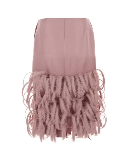 Balenciaga Pink Wool Blend Skirt