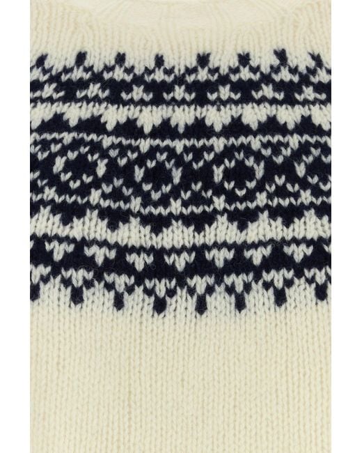 Harley Of Scotland White Ivory Wool Sweater for men