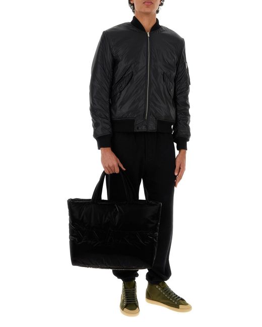 Borsa shopping in rafia nera di Saint Laurent in Black da Uomo