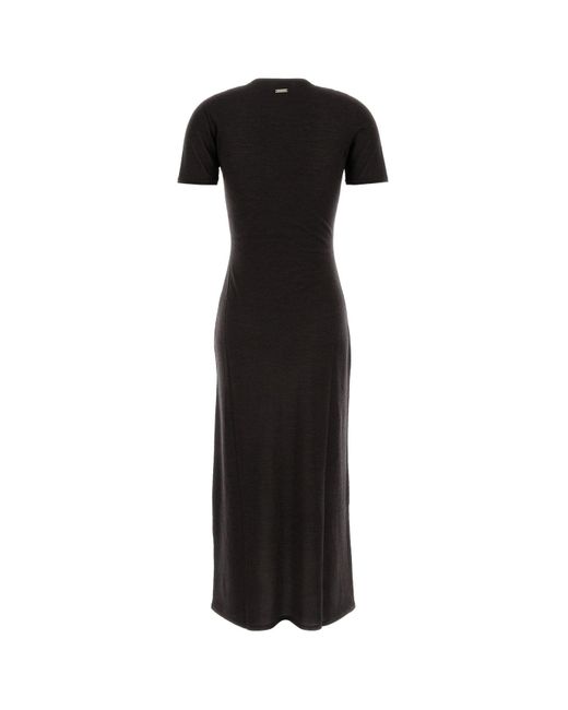 Ferragamo Black Salvatore Dark Cashmere Blend Dress