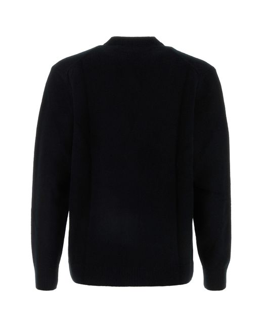 Maison Kitsuné Black Bold Fox Head Patch Regular Cardigan In Lambswool for men