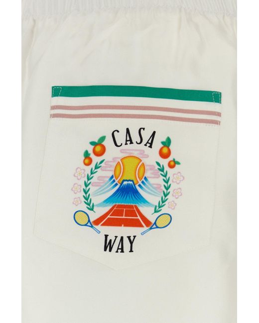Casablanca White Drawstring Shorts for men