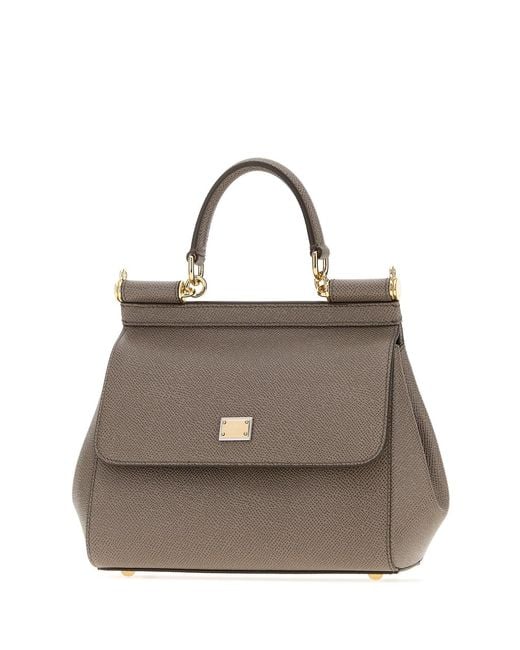 Dolce & Gabbana Gray Dolce & Gabbana Leather Medium Sicily Handbag