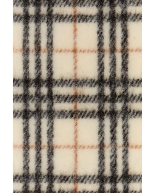 Burberry White Embroidered Alpaca Blend Scarf