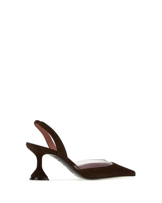 AMINA MUADDI Brown Suede Lara Pumps