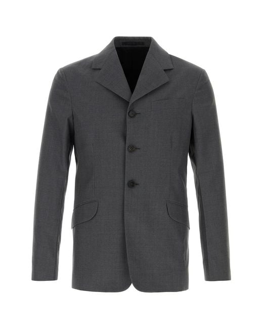 Jil Sander Black Notched Lapel Blazer for men