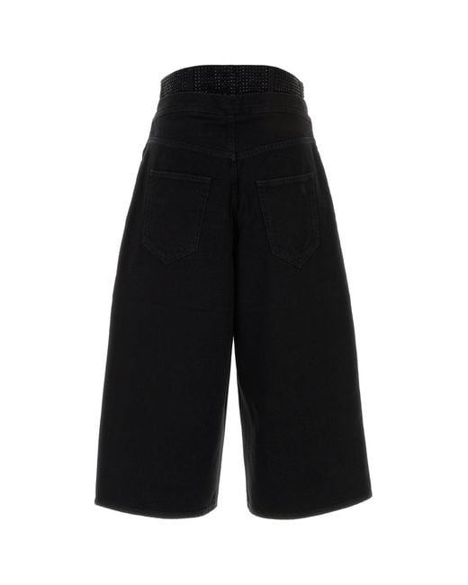 The Attico Black Denim Bermuda Shorts