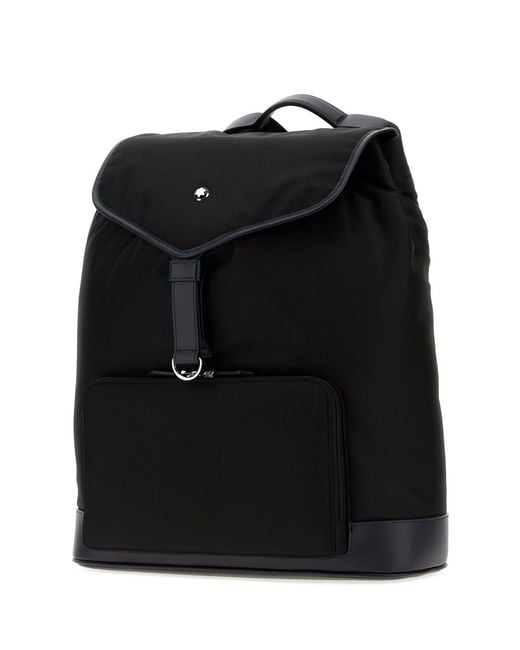 Montblanc Black Canvas Backpack for men